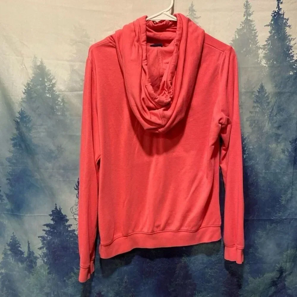 Nike Womens Funnel Neck Hoodie Coral Pink‎ Cowl Neck Fleece Sweatshirt Medium
